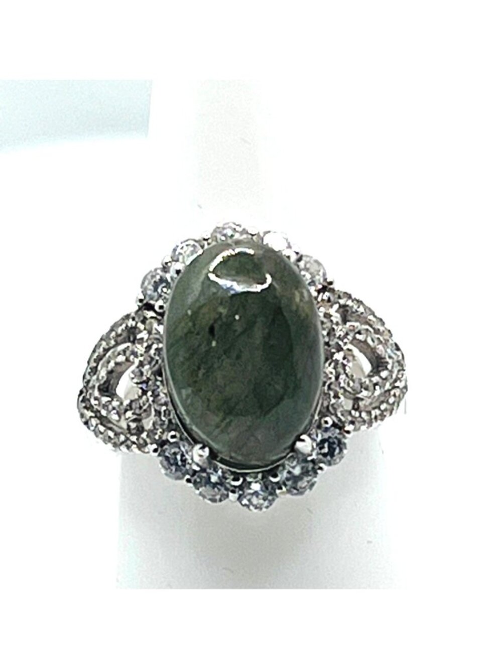 Genuine Labradorite stone on a 925 sterling silver band, size 7